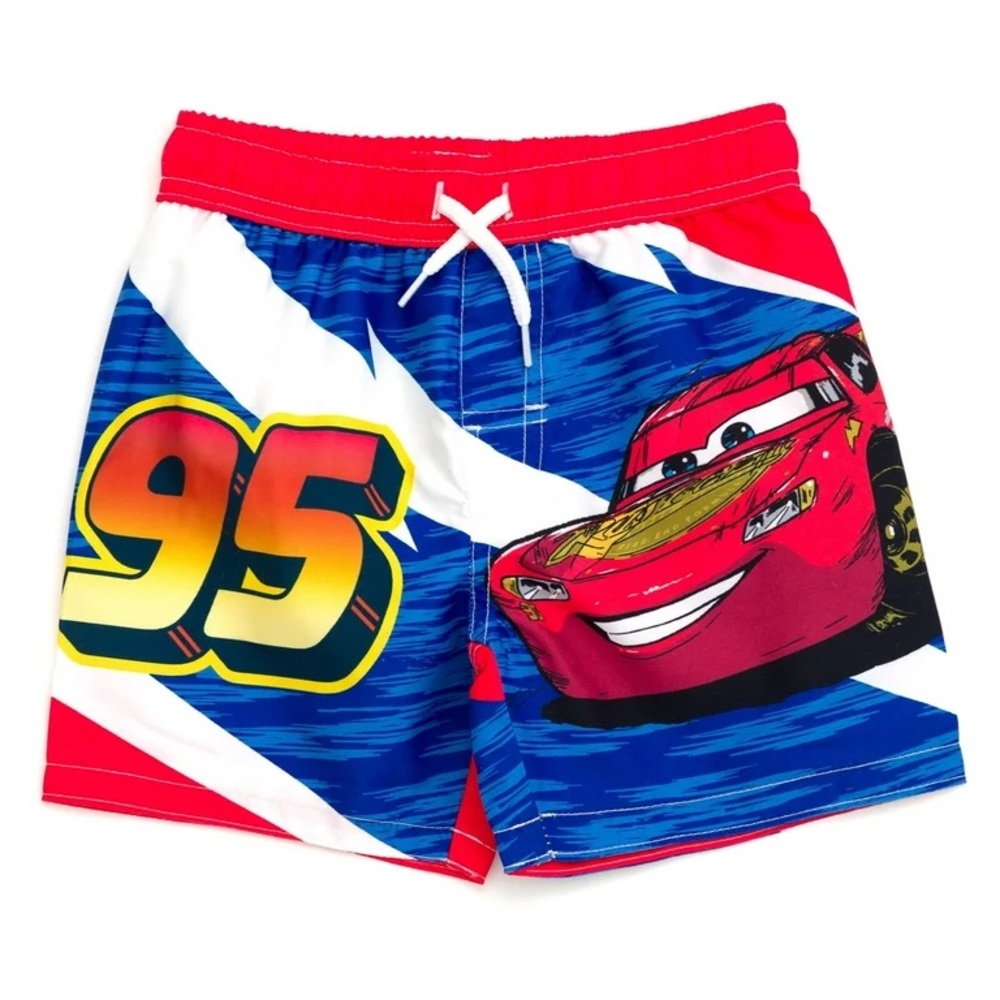 Cars Toddler Boys Pixar Lightning McQueen Swim Trunks Bathing Suit 3T
